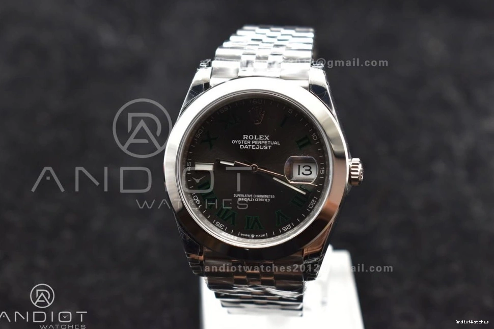 Best VS SS 904L 126334 on VSF Roman FashionForward Bracelet 41 Green Steel 1:1 Jubilee Gray 642 Dial DateJust Edition 0303